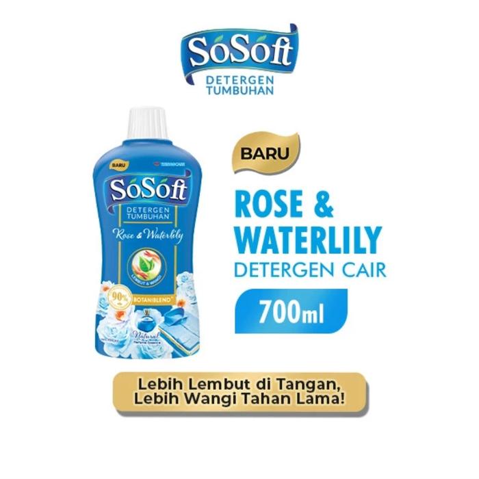 Gambar Sosoft Deterjen Cair Sakura Blossom / Freesia Pear/ Sweet Peony / Rose & Waterlily 700ml - Biru dari Aisyhanif undefined Tokopedia