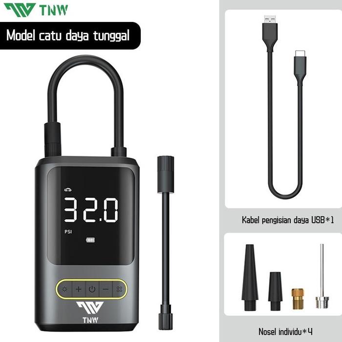 Gambar TNW Car Air Pump Tire Inflator Portable Pompa Ban Mobil dan Motor Mini Pompa Angin Elektrik 8000mAh - USB Plug dari CV RVN undefined Tokopedia