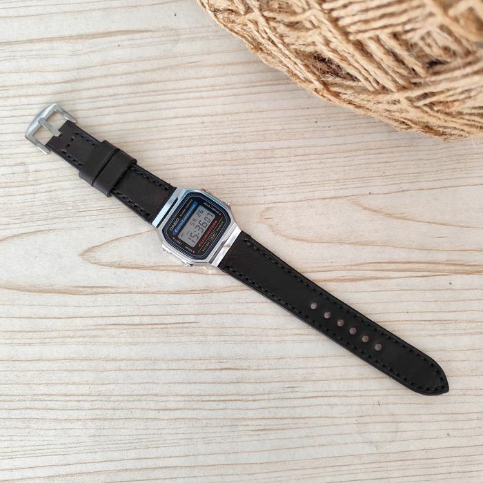 Gambar Tali Jam Tangan Casio A168 Series Leather Strap Casio illuminator - Black dari ATOnlineStore undefined Tokopedia