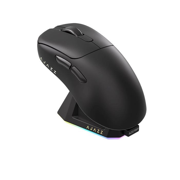 Gambar Ajazz AJ179P / AJ179 P Ergonomic Lightweight Wireless Gaming Mouse PAW3395 with Magnetic Charging Dock - Hitam dari DextMall undefined Tokopedia
