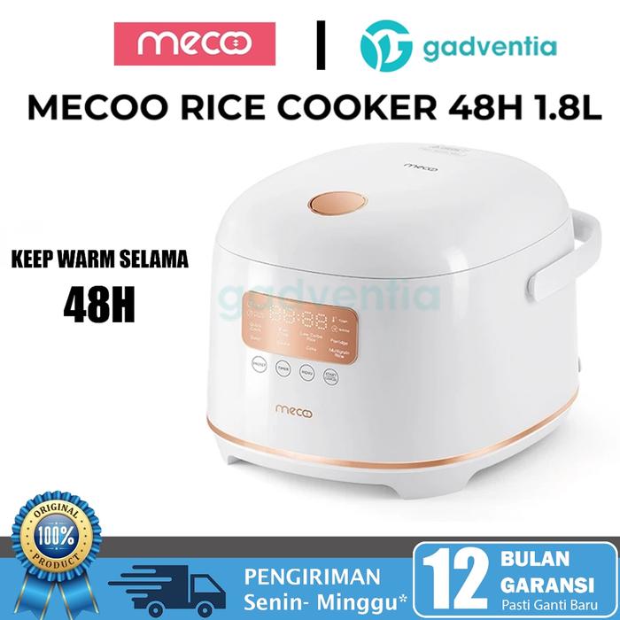 Gambar Mecoo Rice Cooker Digital Aesthetic Magic Com Penanak Nasi Low Carbo 1.8L Low Carbo Low Sugar 400Watt - White 1.8L dari GADVENTIA undefined Tokopedia