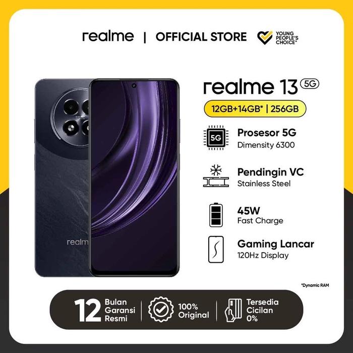Gambar Realme 13 5G 12/256 GB Garansi Resmi Indonesia - Dark Purple dari RPGadget undefined Tokopedia