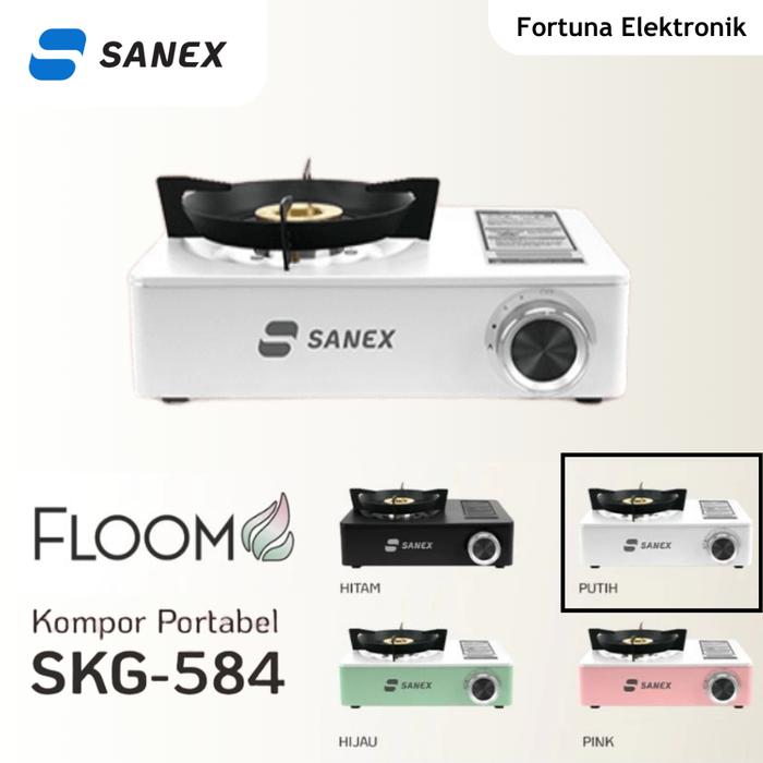 Gambar Sanex Kompor Gas Portable SKG 584 Floom Series Portable Stove Minimalis 2 in 1 - Putih dari Fortuna Home Elektronik undefined Tokopedia