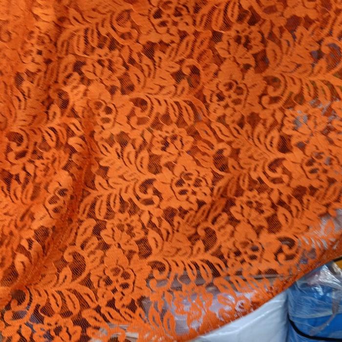 Gambar KAIN RENDA BROKAT /TILE METERAN - Orange dari yoya-2nd undefined Tokopedia