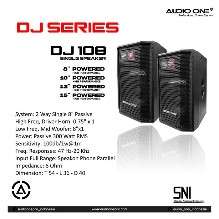 Gambar 1 BOX / 1 SET Speaker DJ SERIES active - Passive 108inch - 115inch 800-1200 watt Audio one DJ Series GARANSI AUDIO ONE - DJ 108-PASSIVE, 1 BOX dari G&G Official undefined Tokopedia