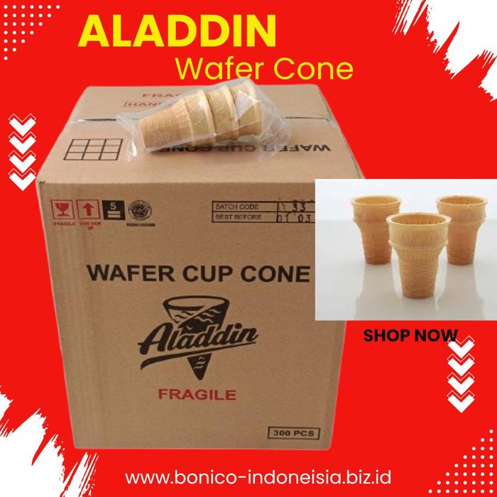 Gambar Ice Cream WAFER CUP CONE Cake Cone 1 dus Aladdin aladin gojek grab dari Innovasi Shop undefined Tokopedia