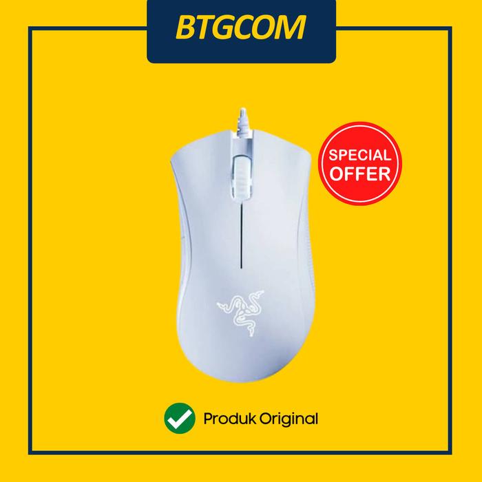 Gambar MOUSE GAMING RAZER DEATHADDER ESSENTIALS 6400DPI HIGH SENSITIVE 5 PROGRAMMABLE BLACK/WHITE - Putih dari btgcom undefined Tokopedia