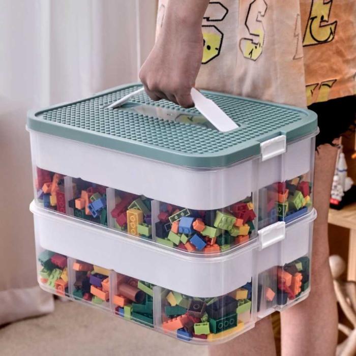 Gambar Kotak Penyimpanan Balok LEGO Stackable Storage Container - TRL TR-6T - 2 Tingkat dari DiBudgetin undefined Tokopedia