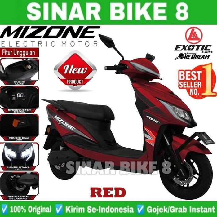 Gambar READY !! Sepeda Motor Listrik EXOTIC MIZONE BY PACIFIC Electric E Motor Bike 1000 Watt - Red dari CV IDN JURO undefined Tokopedia
