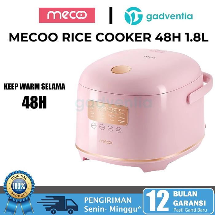Gambar Mecoo Rice Cooker Digital Aesthetic Magic Com Penanak Nasi Low Carbo 1.8L Low Carbo Low Sugar 400Watt - Pink 1.8L dari GADVENTIA undefined Tokopedia