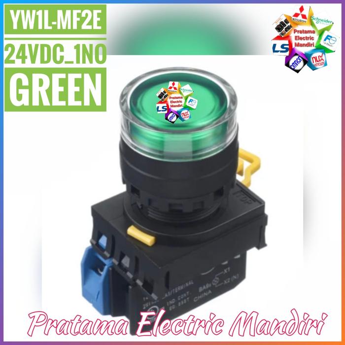 Gambar IDEC ILLUMINATED PUSH BUTTON LAMP 22MM YW1L YW1L-MF2E 24VDC 24V - HIJAU 1NO dari Pratama Electric Mandiri undefined Tokopedia