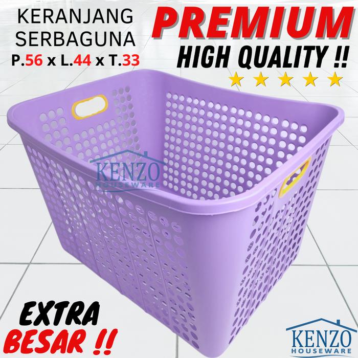 Gambar KERANJANG BAJU LAUNDRY PAKAIAN KOTOR PLASTIK BESAR LAUNDRY BAG MURAH - UNGU PREMIUM dari Zahra Houseware undefined Tokopedia