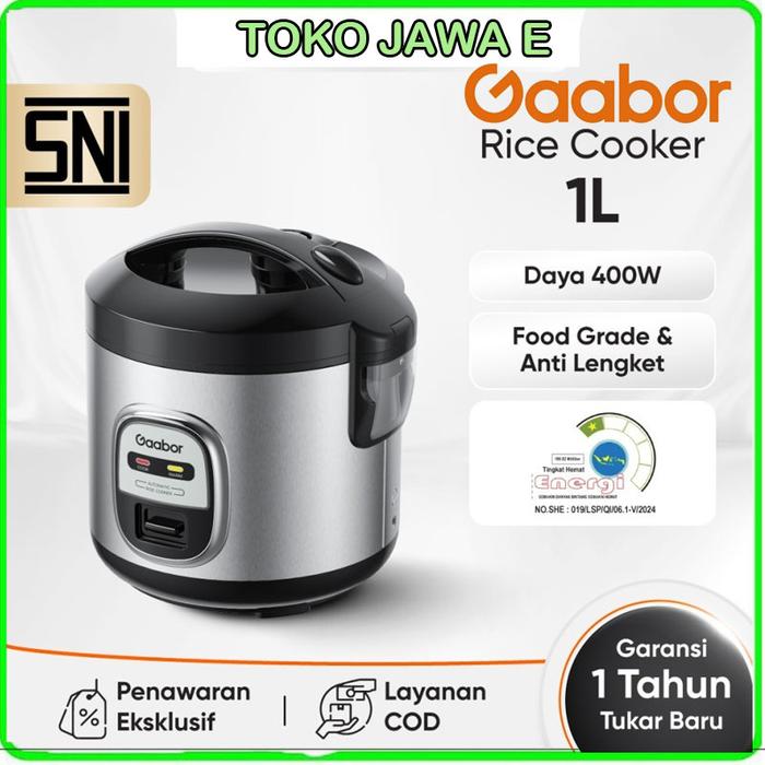 Gambar RICE COOKER SERBAGUNA GAABOR (Memasak Mengukus Menghangatkan) - Kapasitas 1 Liter dari TOKO JAWA ELECTRIK undefined Tokopedia