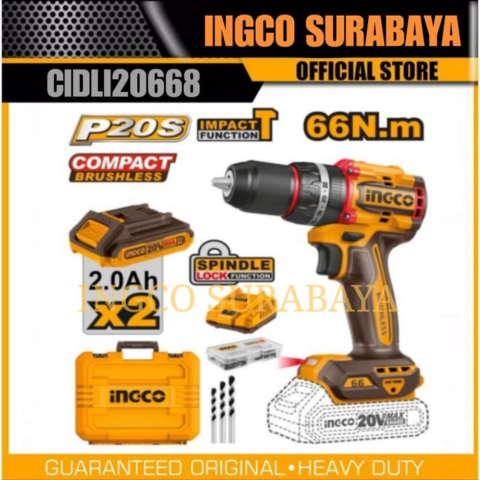 Cordless Drill Ingco Cidli2002 INGCO CIDLI20668 สว่านกระแทกไร้สาย