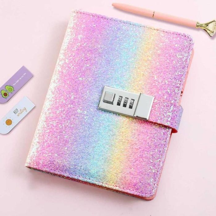 Gambar BUKU DIARY KUNCI PASSWORD PIN BUKU HARIAN KUNCI PASSWORD AESTHETIC WARNA PINK - RAINBOW dari Terate sastra22 undefined Tokopedia