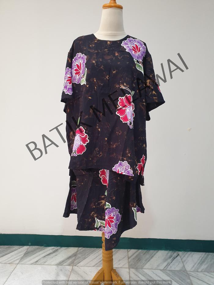 Gambar Setelan Batik PREMIUM SUNAN ORI Kulot tangan pendek TS - Hitam dari Batik Melawai undefined 4 Tokopedia