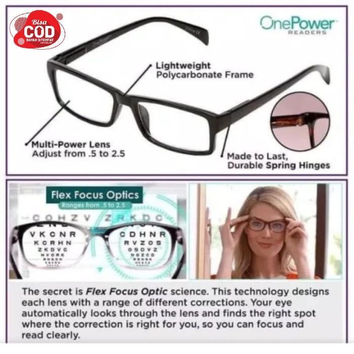 Gambar Ready Stok Kacamata Baca One Power Readers Unisex Glasses Plus Autofocus Original - Kotak dari Chio Mart99 undefined Tokopedia