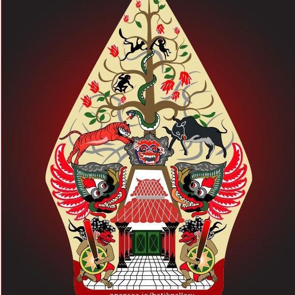 Gambar lukisan cetak gunungan wayang kulit plus bingkai ukuran 65×45 - Biru dari YuncuingART undefined Tokopedia