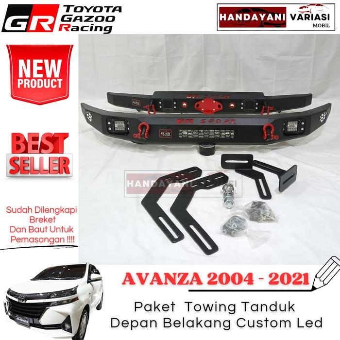 Gambar Paket Tanduk Towing Pengaman Bumper Depan Belakang Mobil Toyota Avanza 2004 2021 Custom Led dari Handayani Variasi Mobil undefined Tokopedia