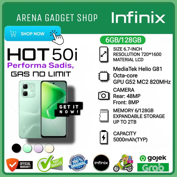 infieix hot 50i 6GB.128GB グリーン Infinix Hot 50i 6+6GB RAM 128GB