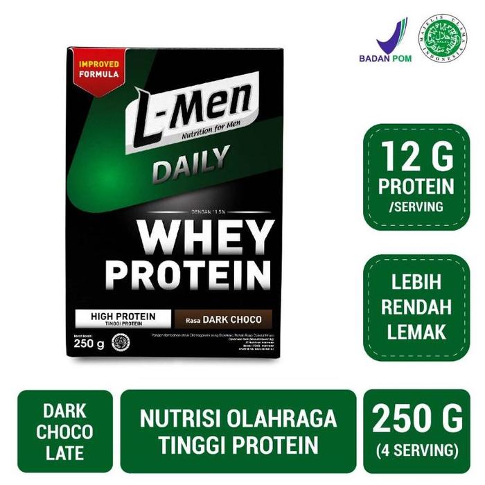 Gambar L-MEN WHEY DAILY DARK CHOCOLATE 250G - SUPLEMEN TINGGI WHEY PROTEIN BERKUALITAS dari ErlansyahStore undefined Tokopedia