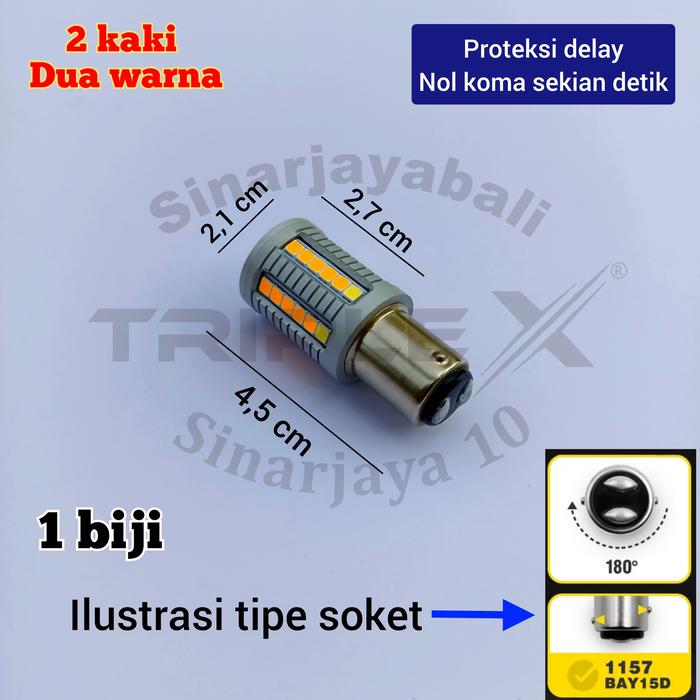 Gambar Lampu rem bohlam led sein stop lamp 2 warna sen reting leting lesting - PUTAR/BAY15D dari sinarjayabali undefined Tokopedia