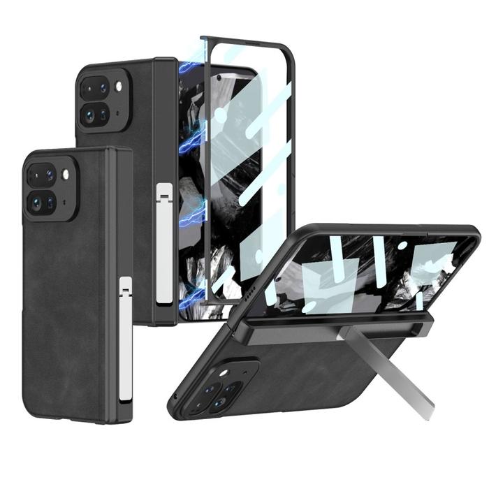 Gambar Leather Case Google Pixel 9 Pro Fold Front Glass Standing Cover - Hitam dari Asia Central undefined Tokopedia