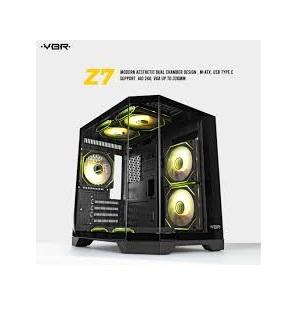 Gambar CASE VBR Z-7 Modern Aesthetic Dual Chamber design - M-ATX - USB Type C - Casing vbr z7 - BLACK dari swastikacomp undefined Tokopedia