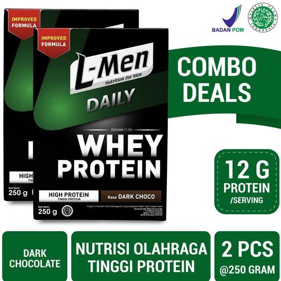 Gambar Promo L-Men Whey Daily Dark Chocolate 250Gr X 2 Pcs - Tinggi Protein Ready dari Muryama Hanosta undefined Tokopedia