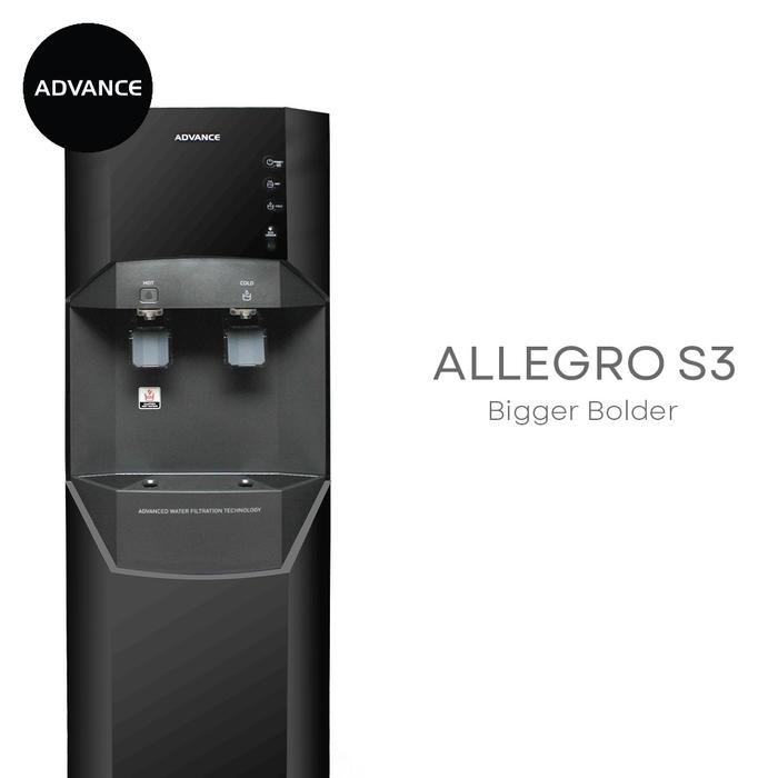 Gambar Advance Water Purifier Reverse Osmosis Standing Allegro S3 Dispenser Tanpa Galon Alat Penyaringan Air Minum Stainless Triple Hygiene Protection AI Powered System - Hitam dari Advance Product Official undefined Tokopedia