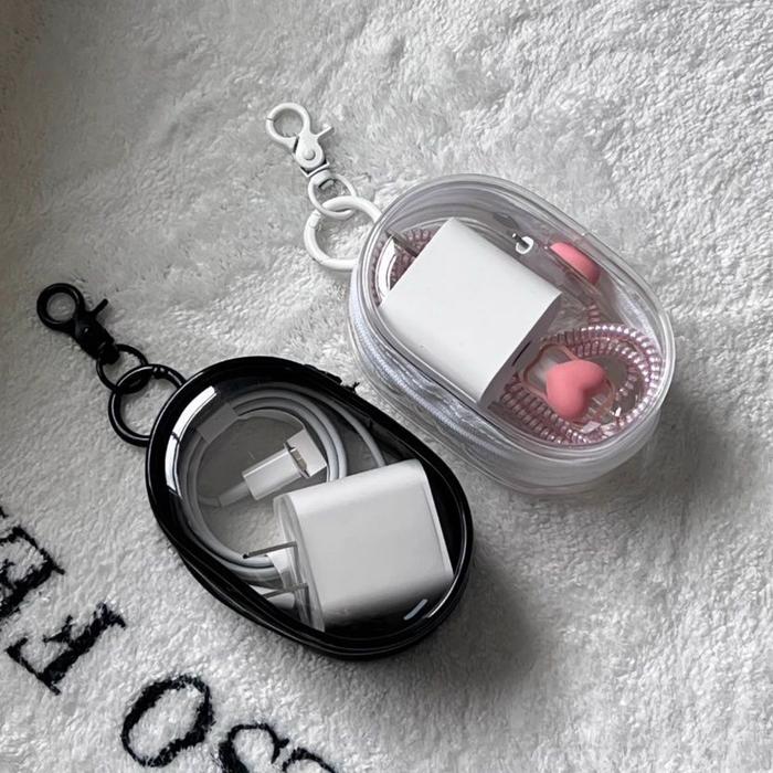 Gambar Mini pouch gantungan tas kunci/tempat penyimpanan charger dan lainnya - Hitam dari OneKlikMedan undefined Tokopedia