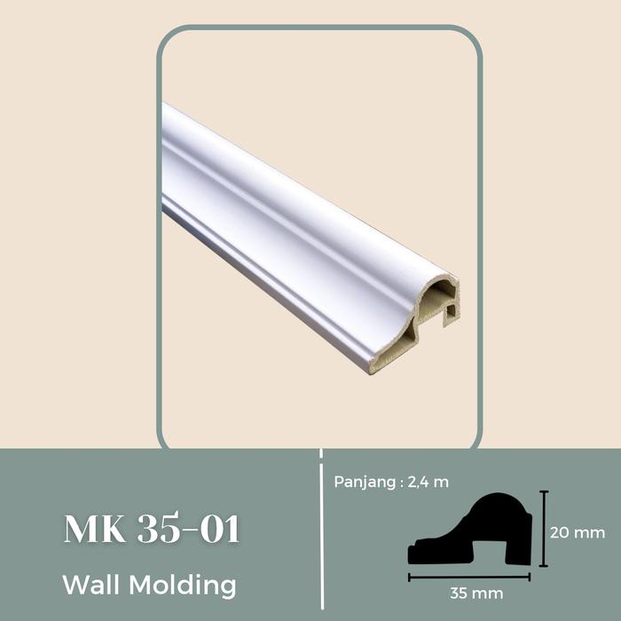 Gambar List Wall Molding PVC - Lis Profil Dinding Rumah Kekinian ala pinterest - MK 35-01 dari Distributorvinyllantai undefined Tokopedia