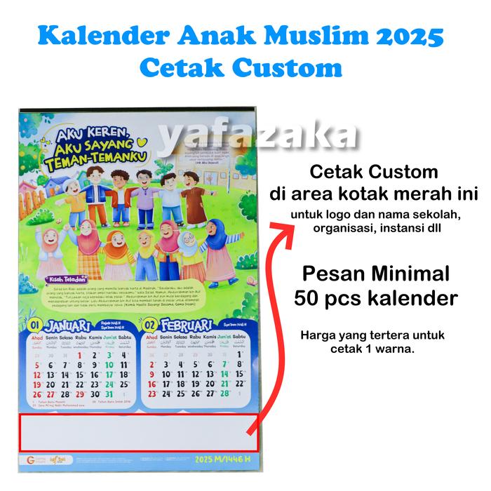 Gambar Kalender Custom Anak Muslim Cetak Nama Logo Instansi Caleg Partai DLL dari Yafazaka Toko Buku undefined Tokopedia