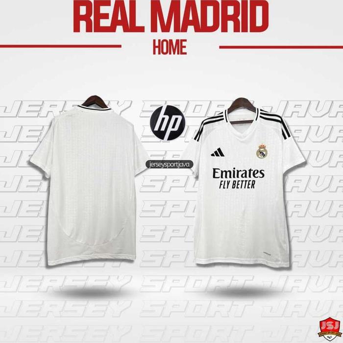 Gambar ( READY STOK ) BAJU BOLA JERSEY BOLA JERSEY REAL MADRID HOME SPONSOR FULL PATCH 2024 / 2025 JERSEY FUTSAL NEW GRADE ORI - IMPORT Berkualitas - Jersey + HP, S dari sendishop9 undefined Tokopedia