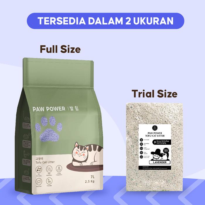 Gambar PAWPOWER Tofu Cat Litter Fast Clumping 7L - Pasir Kucing Gumpal Soya - Lavender, Trial Size 1 kg dari Only Pets undefined Tokopedia