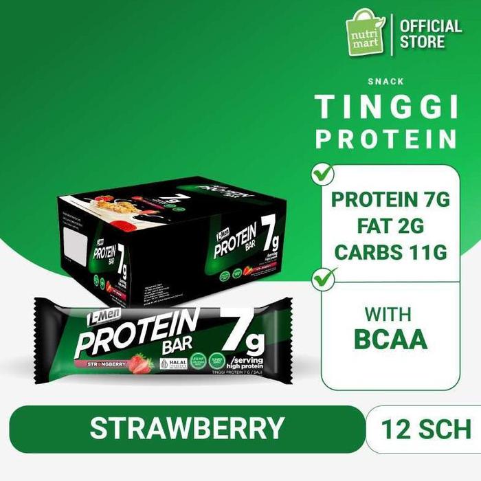 Gambar L-MEN PROTEIN BAR STRONGBERRY 12 SCH - 7G WHEY PROTEIN - BAR RENDAH LEMAK RASA STRAWBERRY BERKUALITAS dari ErlansyahStore undefined Tokopedia