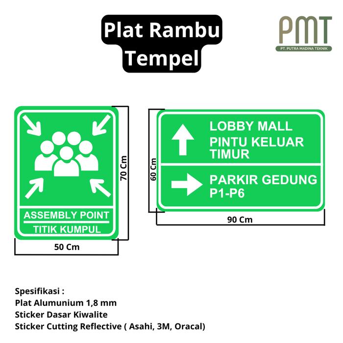 Jual Plat Rambu Tempel Custom Standar Penunjuk Arah - 60X90 Cm - Kota ...