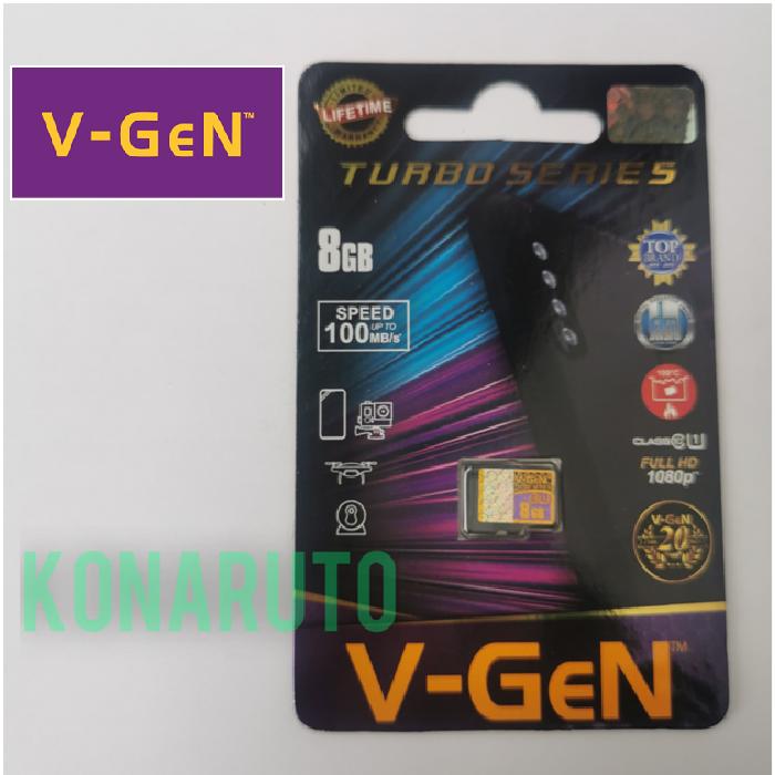 Gambar Micro SD VGEN 8gb 16gb 32gb 64gb 128gb 256gb Class 10 Turbo V-GEN Original Memory MicroSd - 8GB dari konaruto undefined Tokopedia
