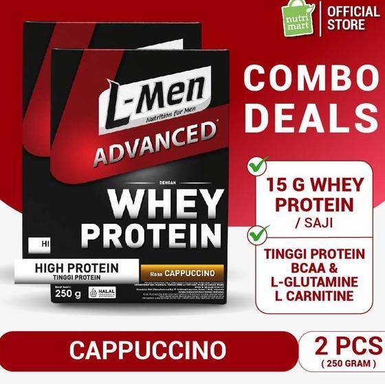 Gambar Terlaris Twin Pack - L-Men Whey Advanced Cappuccino 250G - Suplemen Tinggi Whey Protein Ready dari Muryama Hanosta undefined Tokopedia