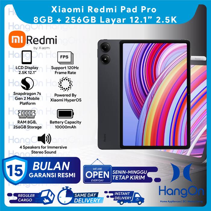Gambar Xiaomi Redmi Pad Pro Layar 2,5K 12,1'' Inch 8/256GB 10.000mAh Snapdragon 7s Gen 2 - Graphite Grey dari HangOn Official Store undefined Tokopedia