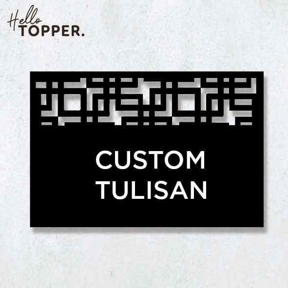 Gambar Custom Tulisan Sign Board Akrilik UV Print Tanda Nama Pintu Door Sign Acrylic Signage Papan Motif Laser Cut - Dasar Hitam, 20x15 cm dari Hello.Topper undefined Tokopedia