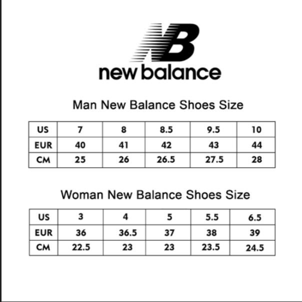 Balance 991 Size Chart For New Balance Shoes Lifestyle Sneakers
