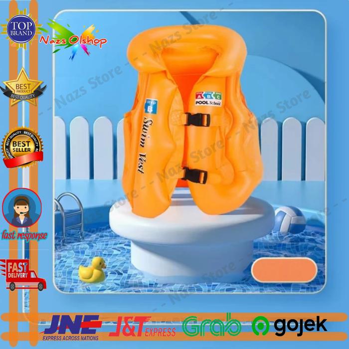 Gambar Pelampung Rompi Renang Anak Kids Swim Vest Step ABC Pool School - Orange, M dari Nazs Olshop_NEW undefined Tokopedia