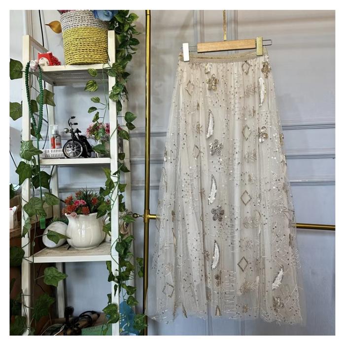 Gambar ROK TUTU SEQUIN PREMIUM IMPORT - Cream dari VIOLETTEMODE.ID2 undefined Tokopedia