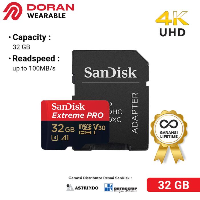 Gambar Micro SD Sandisk 128GB CL10 200Mbps Extreme Pro Garansi Resmi - 32GB 100MBPS dari Doran Wearable Official Store undefined Tokopedia