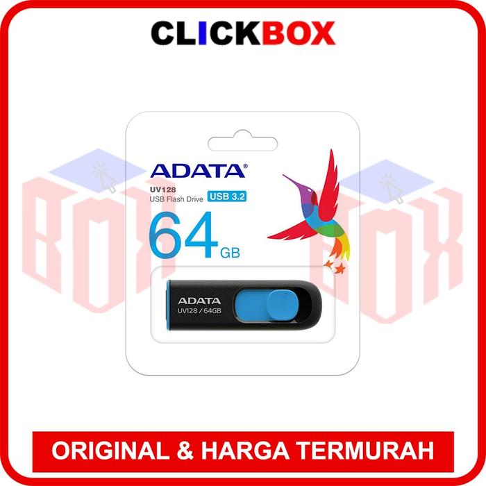 Gambar ADATA UV128 Flashdisk USB 3.2 64GB - black blue dari clickbox undefined Tokopedia
