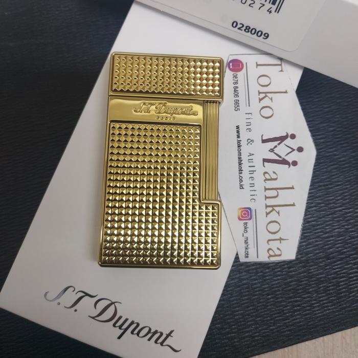 Gambar Lighter / Korek St Dupont Slimmy Diamond Head Gold 028009 dari Toko Mahkota LTC undefined Tokopedia