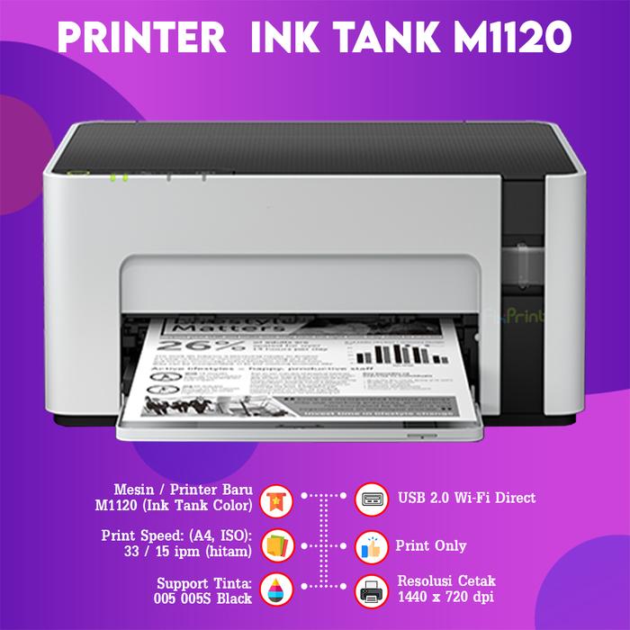Gambar PRINTER EPSON M1120 M-1120 M1100 PIGMENT MONOCHROME INKJET WIFI DIRECT - M1120 WiFi dari FixPrint Indonesia undefined Tokopedia