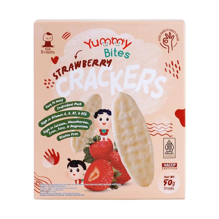 Gambar Potongan Hemat Besar Yummy Bites Baby Rice Crackers #A-115 - Strawberry dari slopingdong undefined Tokopedia