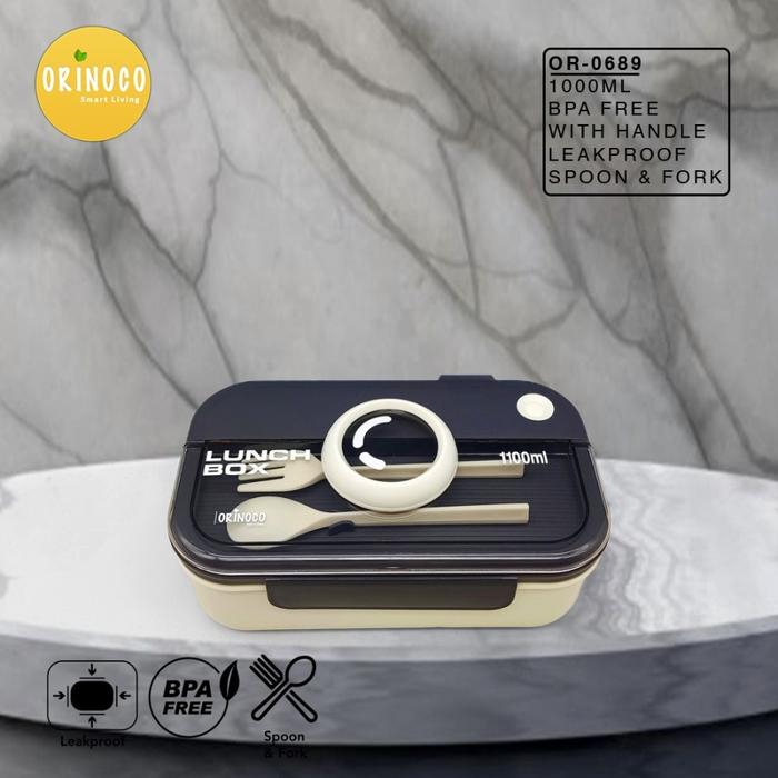 Gambar Lunchbox Orinoco Or-0821 2 Susun Bpa Free Anti Tumpah + Sendok Sumpit - OR-0689 Putih dari Kioslunchbox bogor Kota Bogor Tokopedia